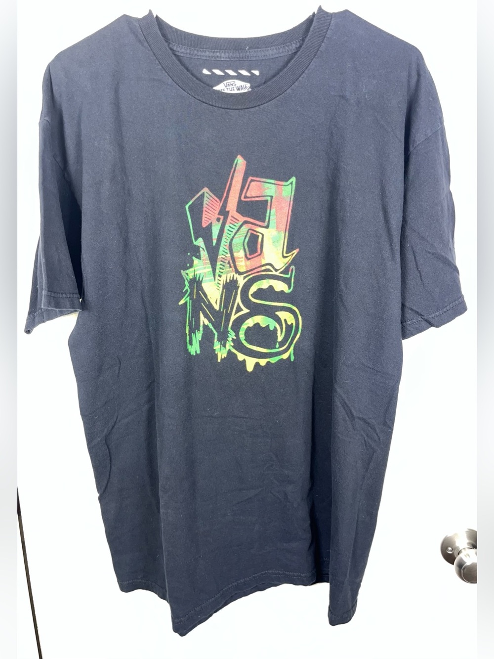 Men’s VANS Rasta Graffiti Graphic Short Sleeve Tee Shirt Large Classic Cotton